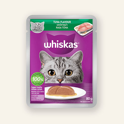 Makanan Kucing Basah Whiskas Pouch Senior 80g Tuna